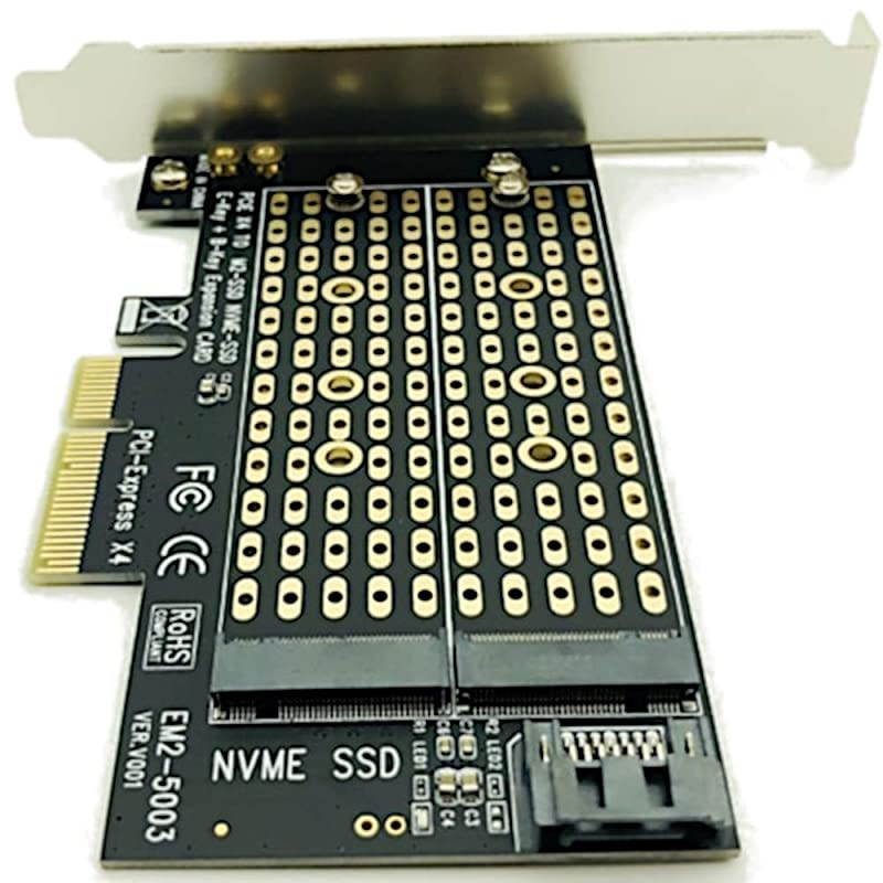M2 to PCIe NVMe and SATA SSD Dual M Key andor B Key Adapter Card 2242 2260 2280 M2 Drive to Desktop PCI Express x4 x8 x16 Slot Includes Brackets