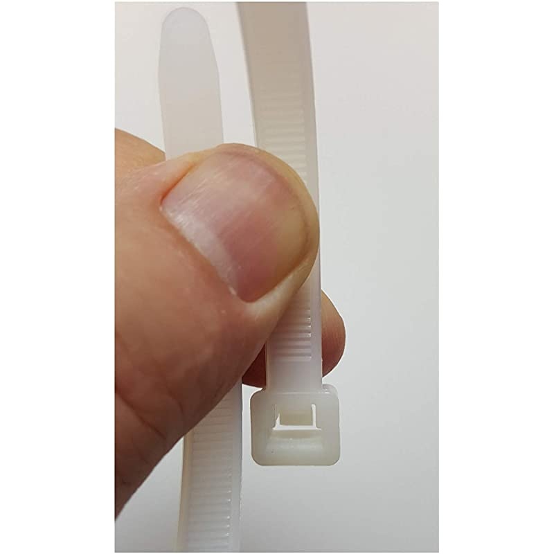 Duty Cable Zip Ties. Durable strong nylon tie wraps, 120 LB Tensile Strength (9 Inch 100 Pack, White)