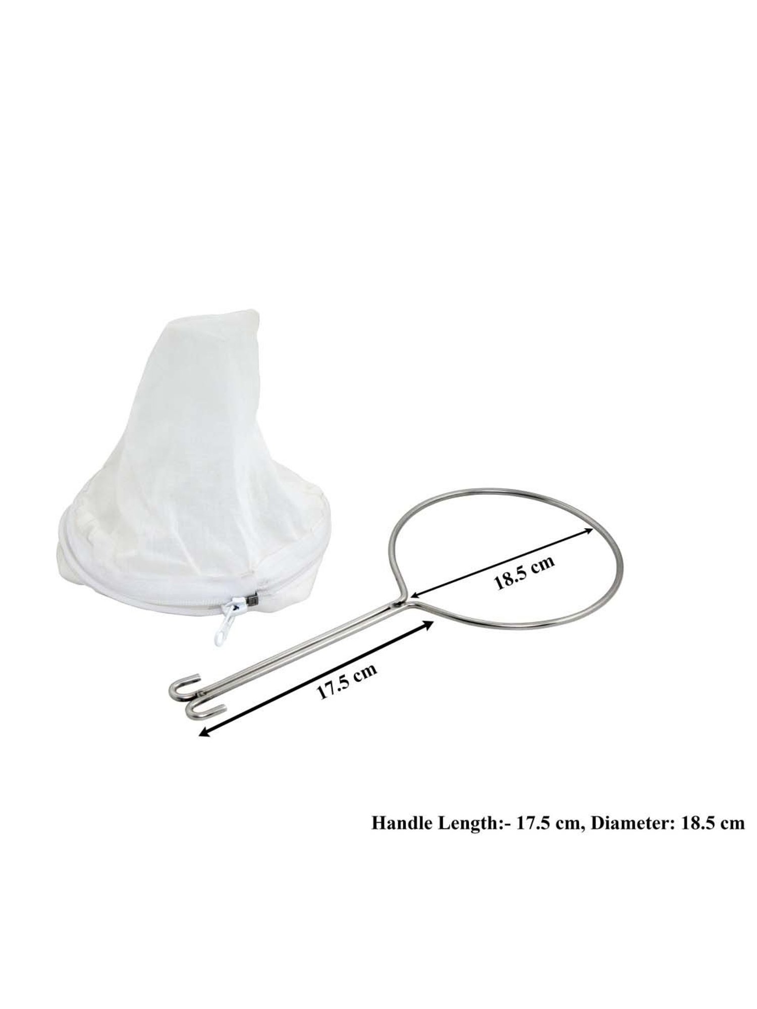 Hazel Silver & White Stainless Steel And Cotton Cloth Water Strainer