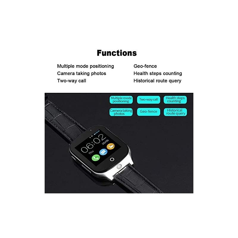 3G WiFi Phone Call GPS Smart Watch Realtime Tracking GPS Tracker Watch GeoFence Elderly GPS Watch Touch Screen Camera Step Counter SOS Alarm AntiLost Watch for Dementia Alzheimers