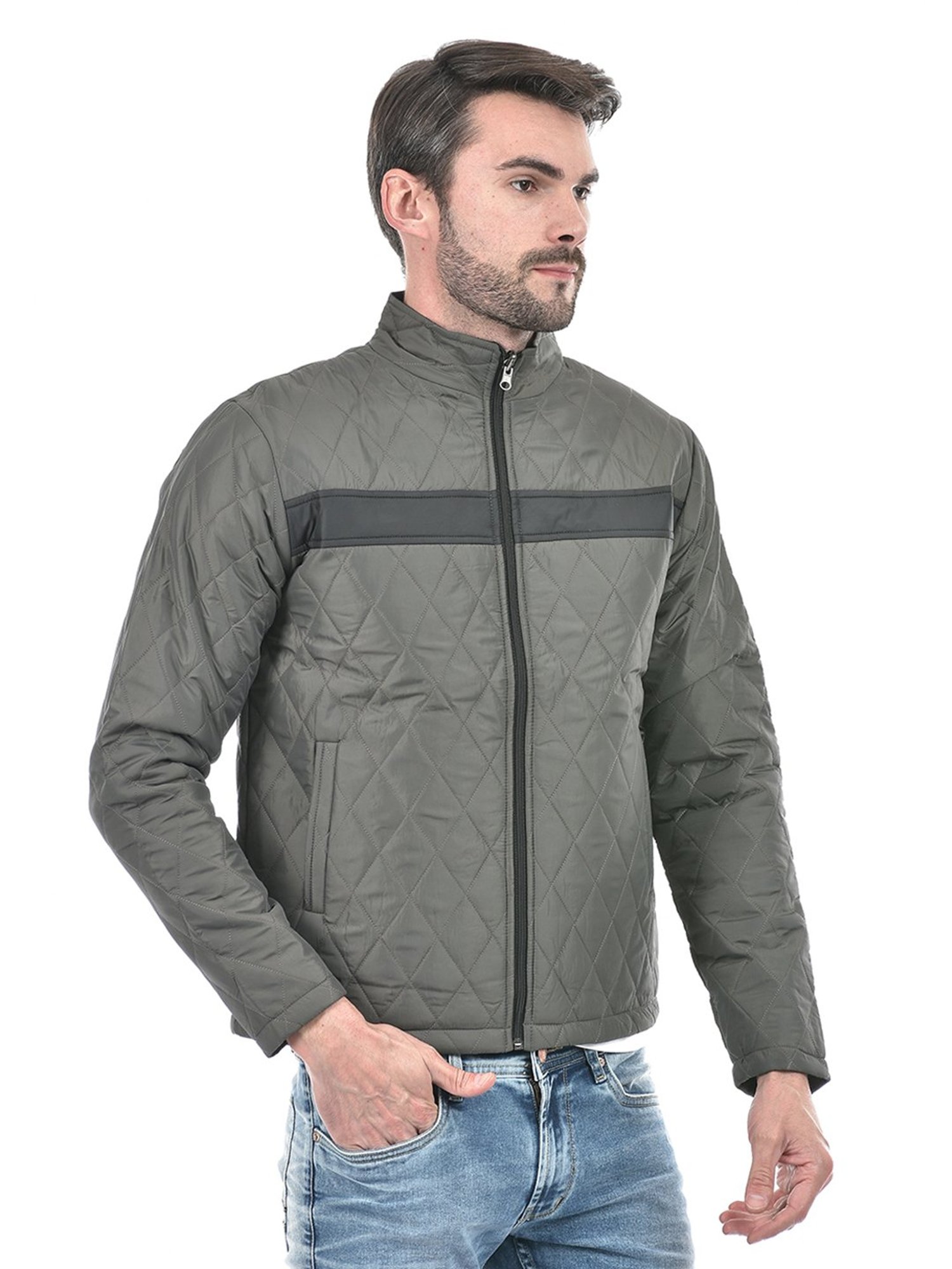Integriti Grey & Black Regular Fit Reversible Jacket