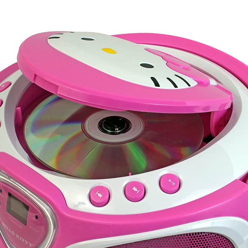 Portable Stereo CD Boombox with AMFM Radio Speaker and LED Light Show plus iPadMP3 Auxin Jack