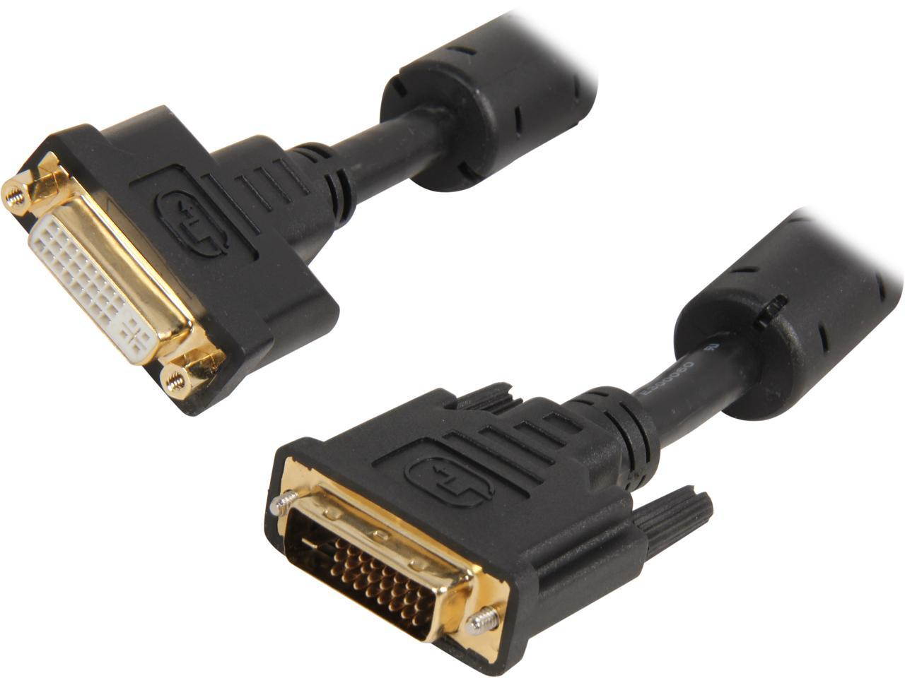 SA DVID-6MF Black DVI to DVI Male to Female Dual Link DVI-D M/F Extension Cable