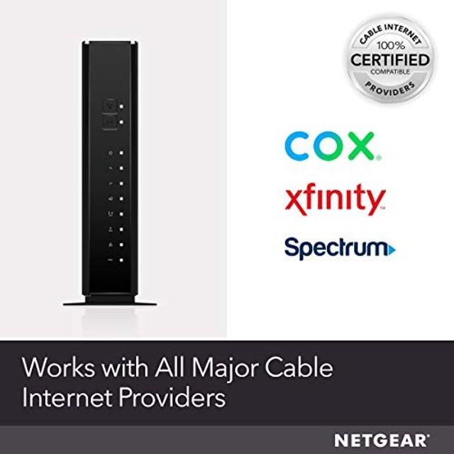 C6250100NAS AC1600 16x4 WiFi Cable Modem Router Combo C6250 DOCSIS 30 Certified for Xfinity Comcast Time Warner Cable Cox More Renewed