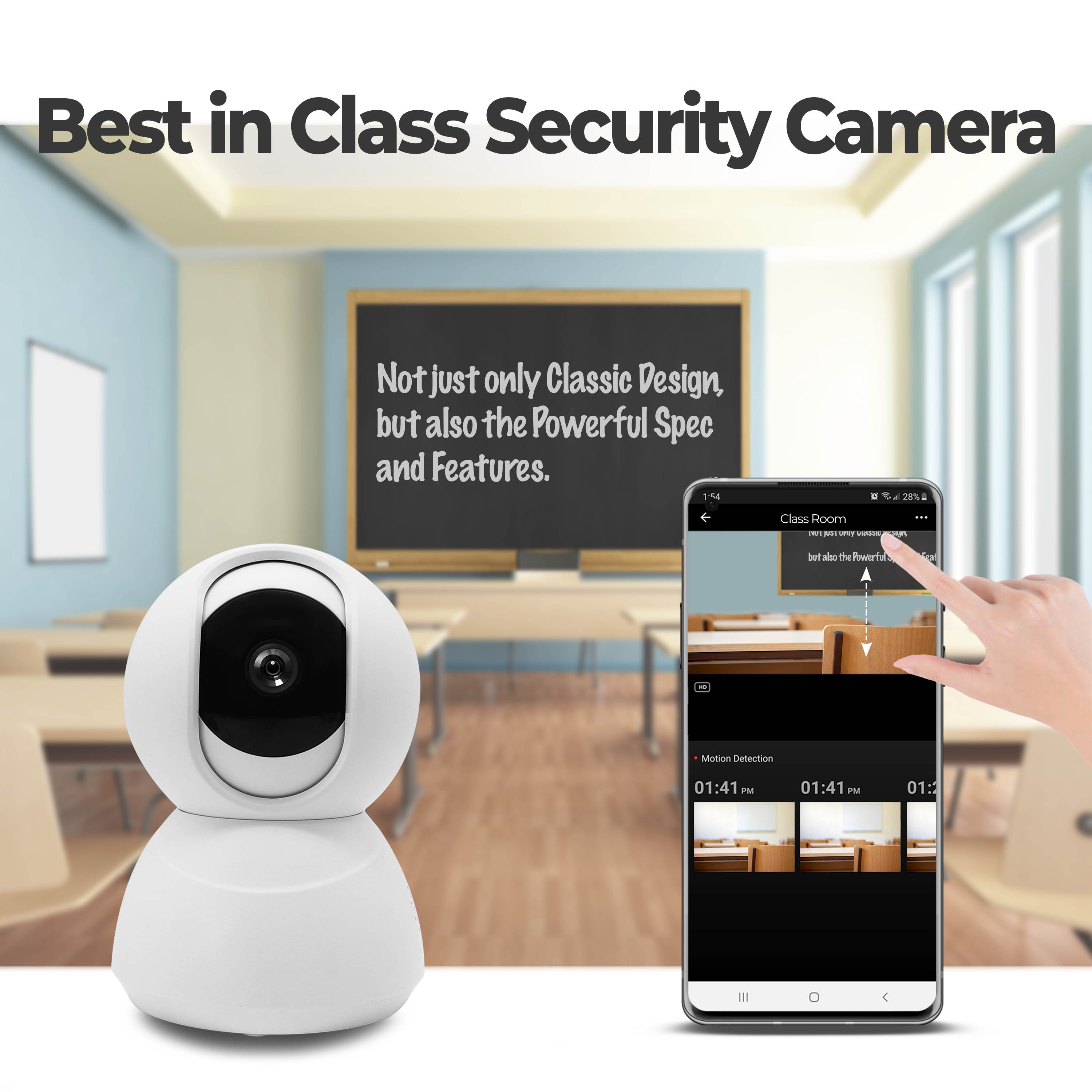 eco4life Wi-Fi 1080p PTZ Security Camera with Smart Night Vision/ PTZ/ Two-Way Audio, WiFi Home Surveillance IP Camera for Baby/ Elder/ Pet/ Nanny Monitor. 24/7 monitoring, motion detect.