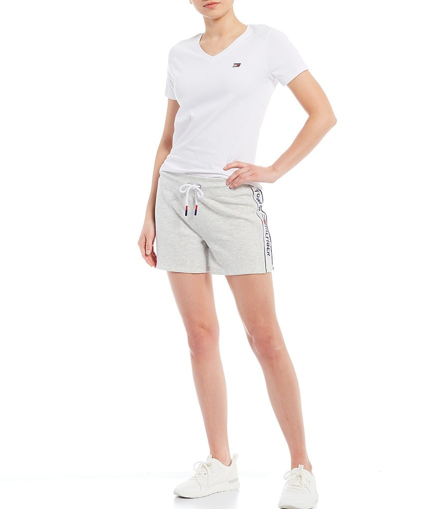 Marc New York Paperbag Waist Sueded Jersey Drawstring Shorts