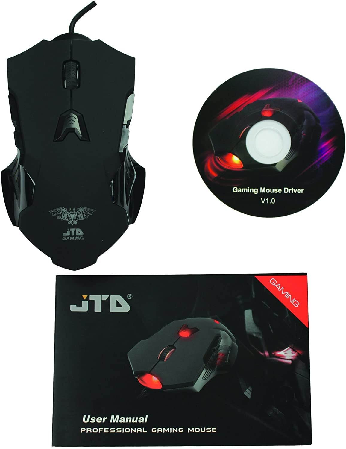 J-Tech Digital M999 Professional Gaming High Precision 200 to 8200 DPI Adjustable DPI LED Wired USB Laser Gaming Mouse for PC 8 Programmable Buttons 5 User Profiles Omron Switches Avago Sensor