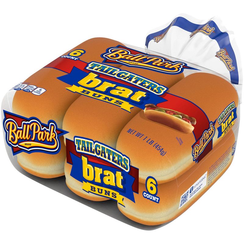 Ball Park Tailgater Brat Buns - 1lbs/6pk