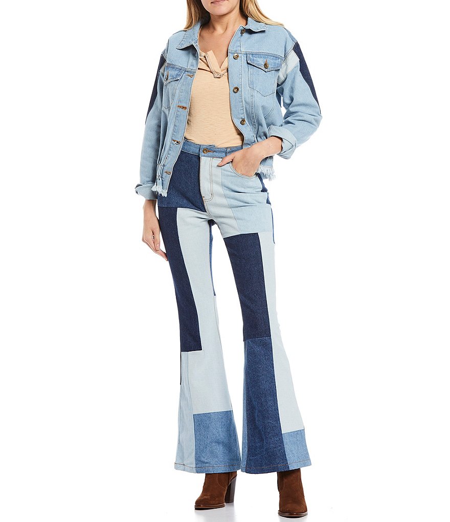 C&V Chelsea & Violet Patchwork Denim Jacket