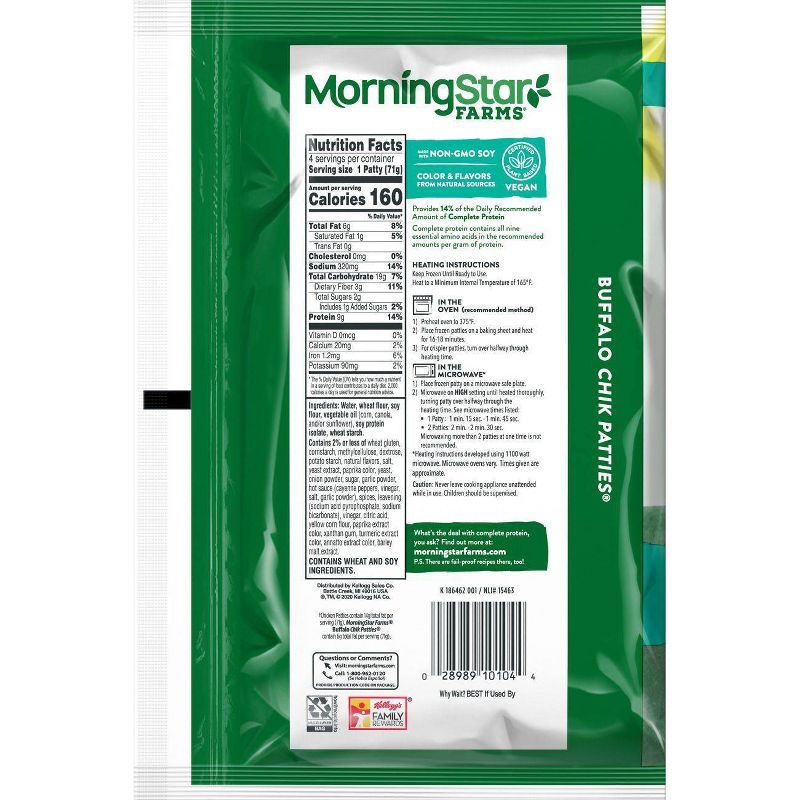 Morningstar Farms Buffalo Frozen Chik Veggie Patties - 4ct/10oz