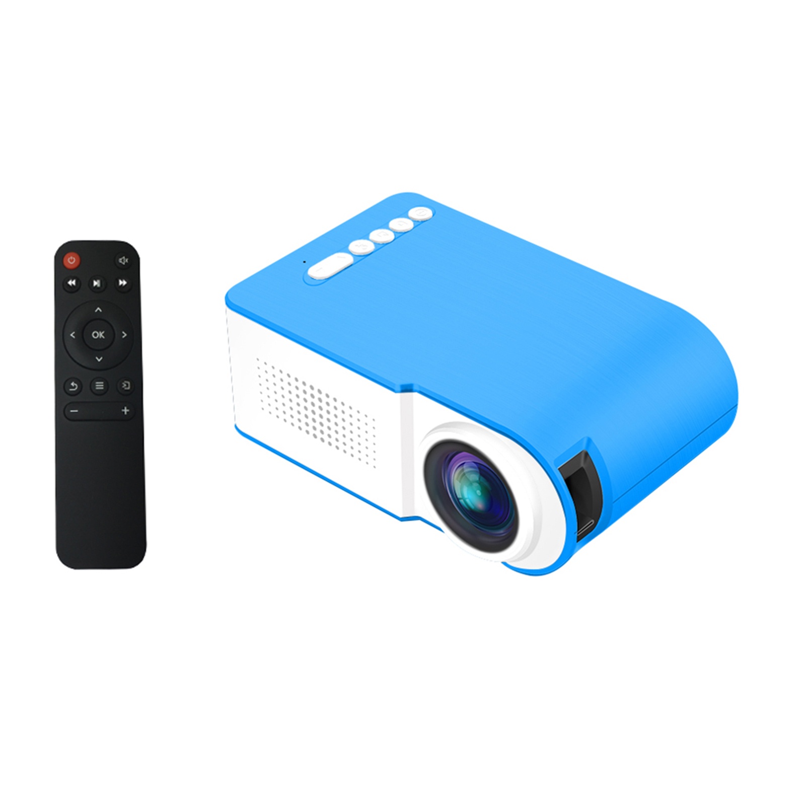 Aibecy YG210 Mini LED Projector 1080P Supported 600 Lumens Portable Multimedia Home Cinema Theater Video Projector Player Built-in Speaker with USB/TF/HD/AV/Micro USB/Audio Out Interface Remote
