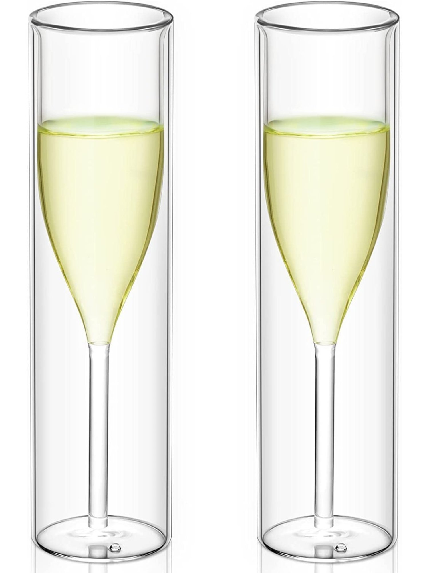 Melbify Flute Transparent Glass Champagne & Wine Glass (180ml) - Set of 2