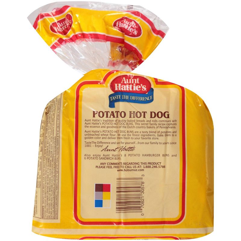 Aunt Hattie's Potato Hot Dog Buns - 15oz/8ct