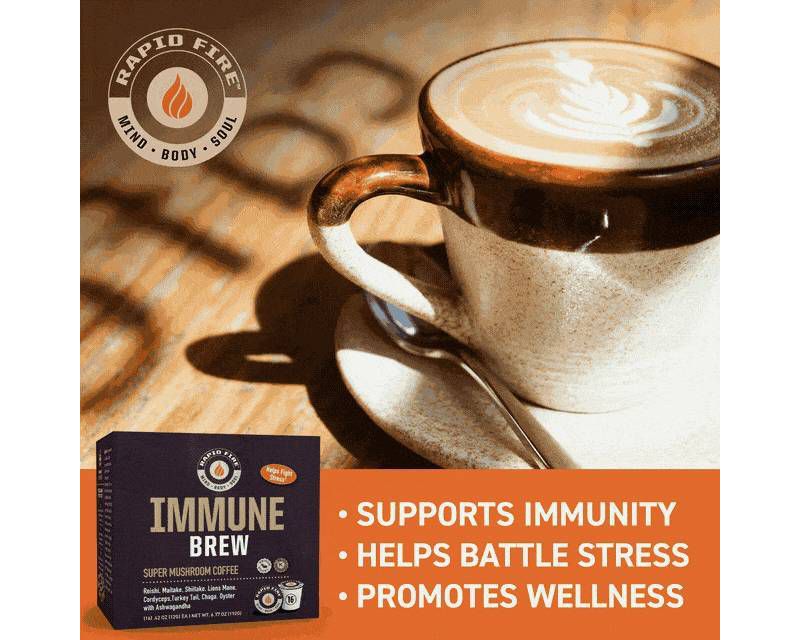Rapid Fire Coffee Immune Brew Medium Roast Coffee Pods - 16ct