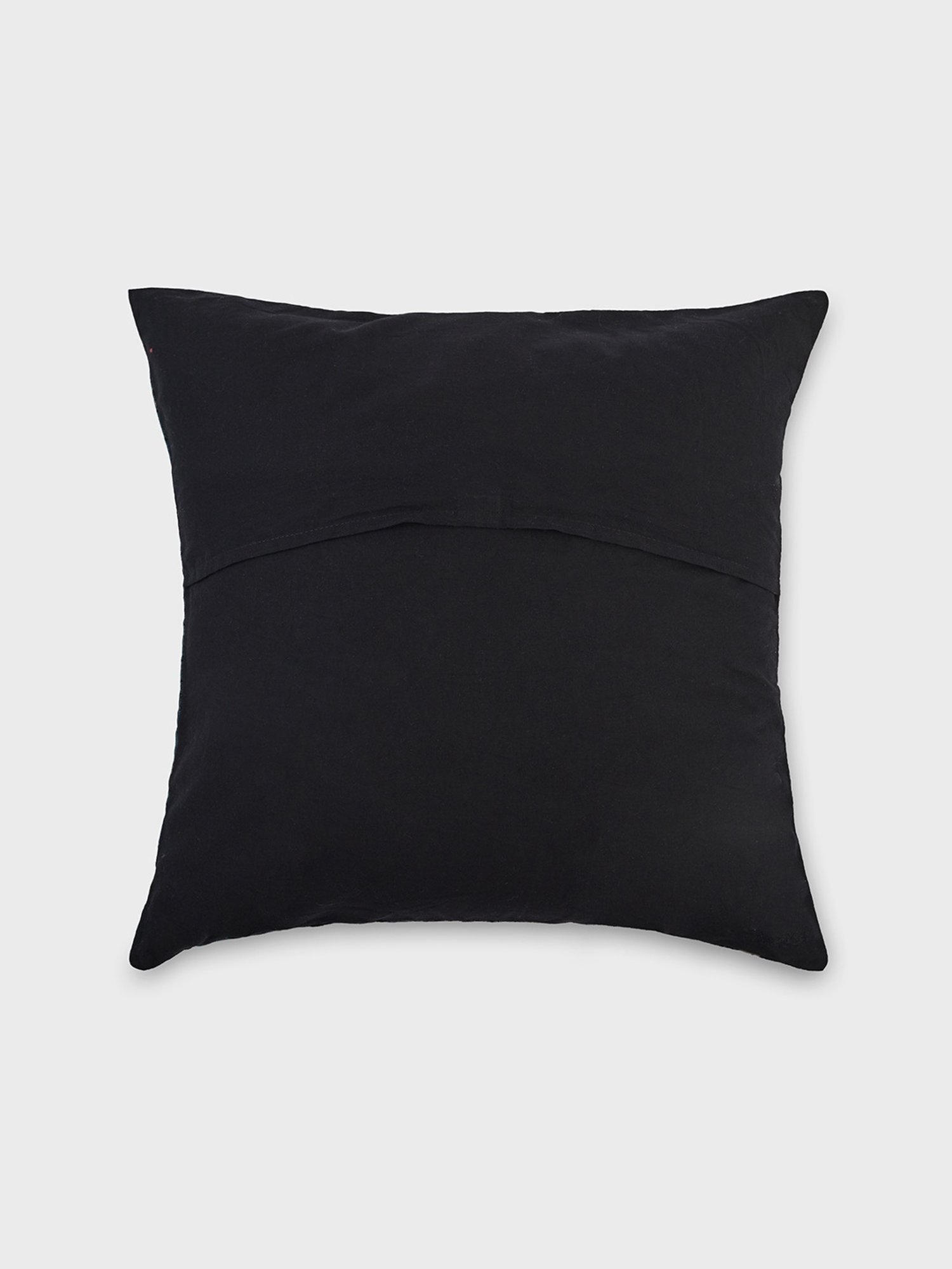 Fabindia Home Printed Black & Indigo Cotton Cushion Cover