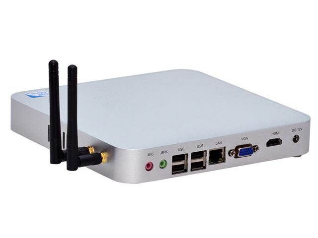 HUNSN Fanless Mini PC, Intel Celeron 1007U, Desktop Computer, HTPC, Kodi Box, Windows 10 Pro/Linux Ubuntu, BM08, AC WiFi2.4+5Ghz/BT4.0/VGA/HDMI/6USB2.0/LAN, (4G RAM/64G SSD)