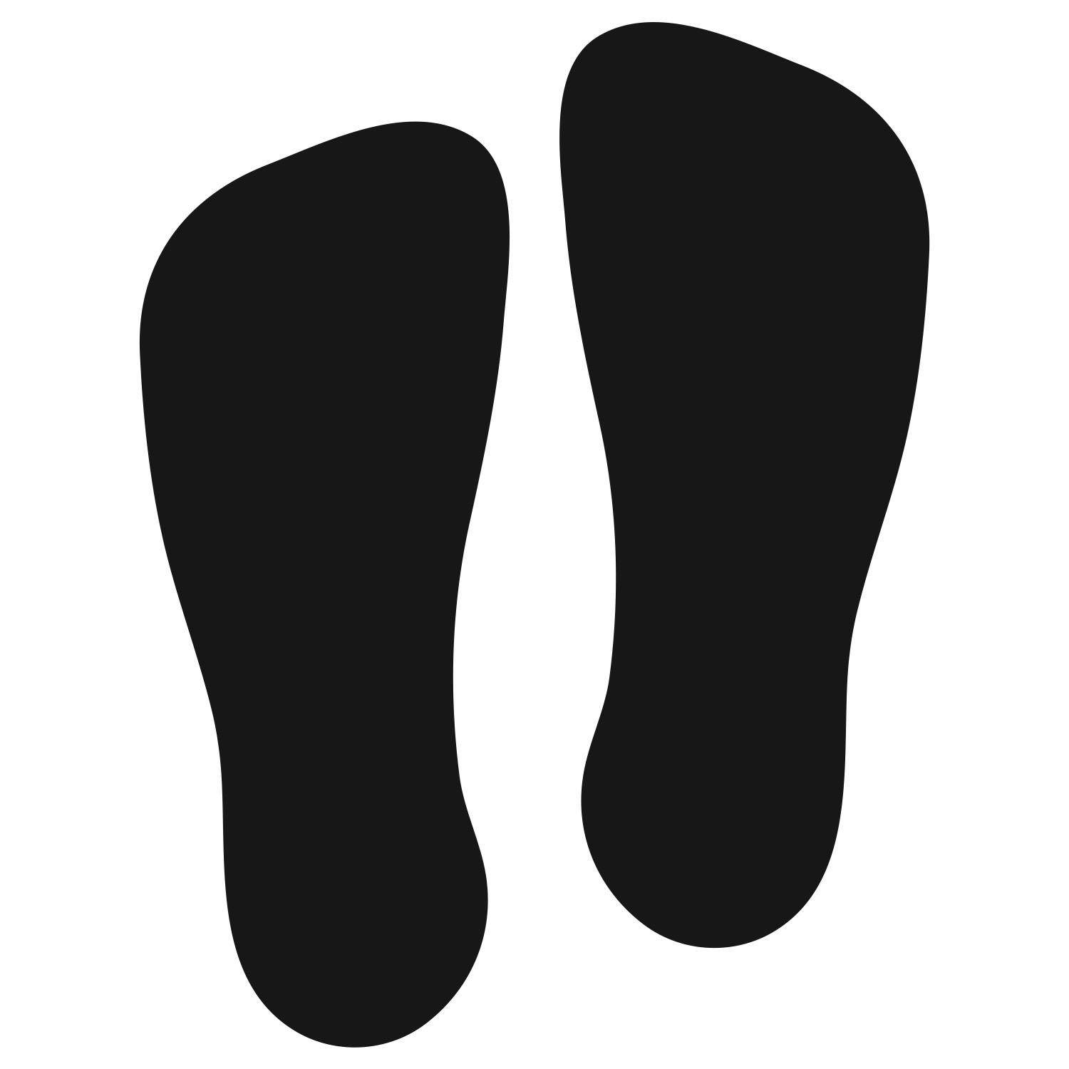 LiteMark 9 Inch Black Removable Foot Print Decals - Pack of 12