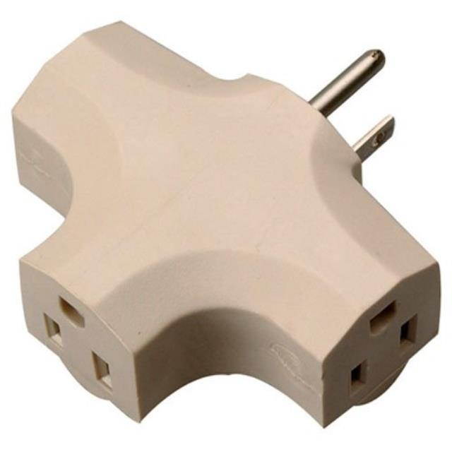 master electrician 0990297me beige vinyl grounded cube tap