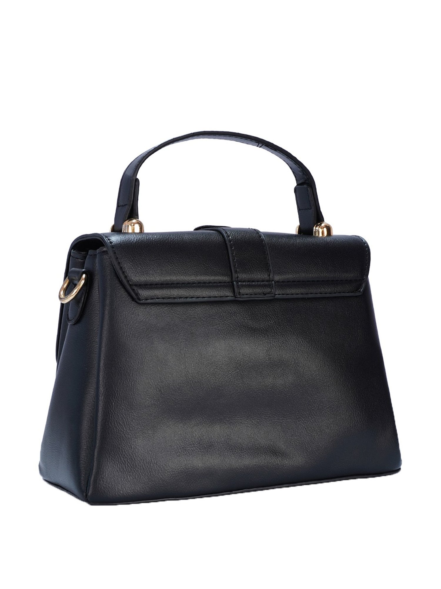Luvoksi Black Solid Medium Satchel Handbag