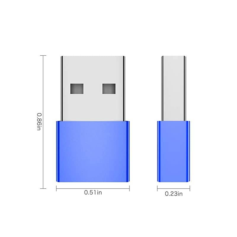 USB C Female to USB Male Adapter 2Pack  Type C to USB A Adapter Compatible with Laptops Power Banks Chargers and More Devices with Standard USB A PortsBlue