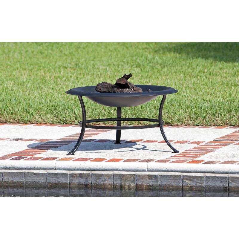 Tokia Round Wooden Black Fire Pit - Fire Sense