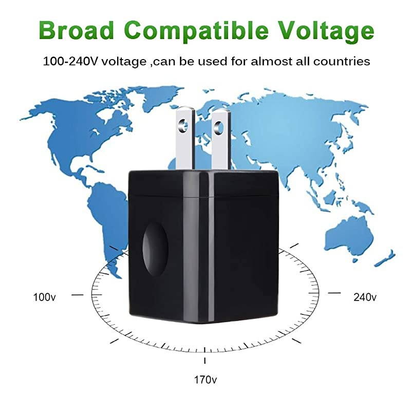 USB Wall Plug  21A Dual Port USB Power Block 5 Pack Portable Quick Charger Cubes Compatible iPhone 76 plus8x Samsung Galaxy S9S10eS9S8 PlusS6 LG G8G7V35V40 ThinQ Moto G7 plus