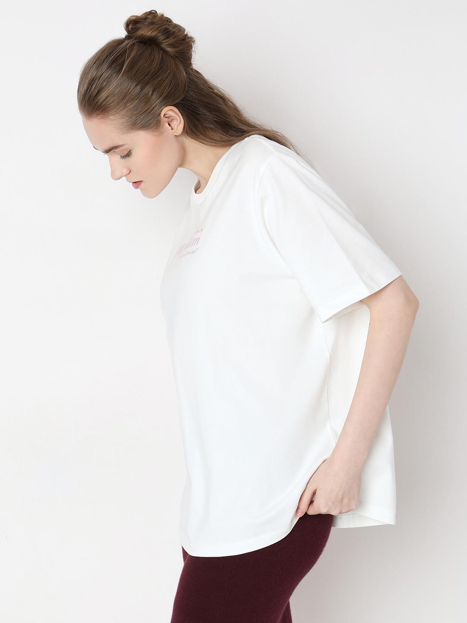 Vero Moda White Cotton Graphic Print T-Shirt