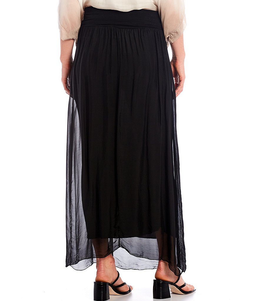 M Made in Italy Silk Blend Maxi Skirt