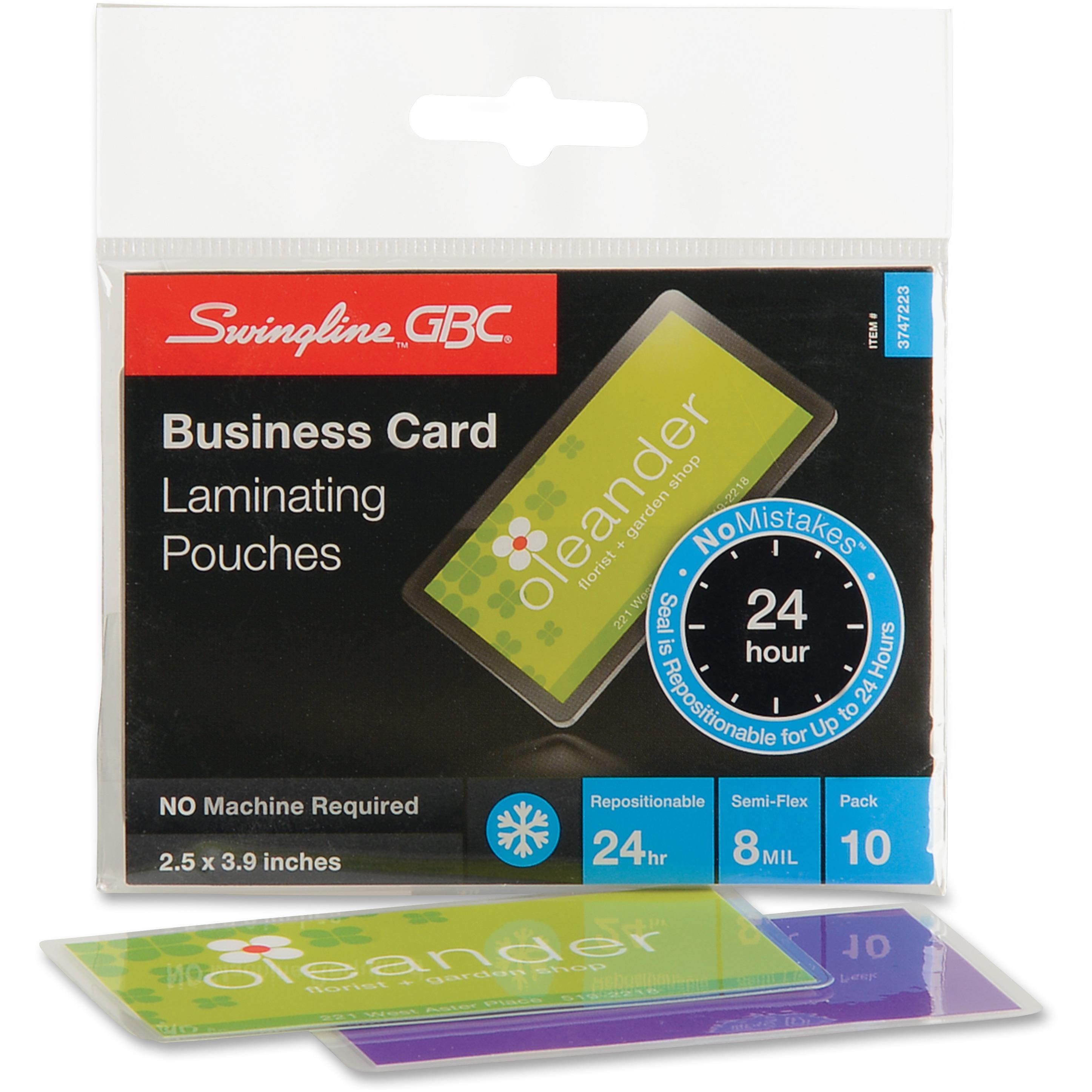 Acco Laminating Pouch Bus Card Size 2-3/10"x3-15/16" 10/PK CL 3747223