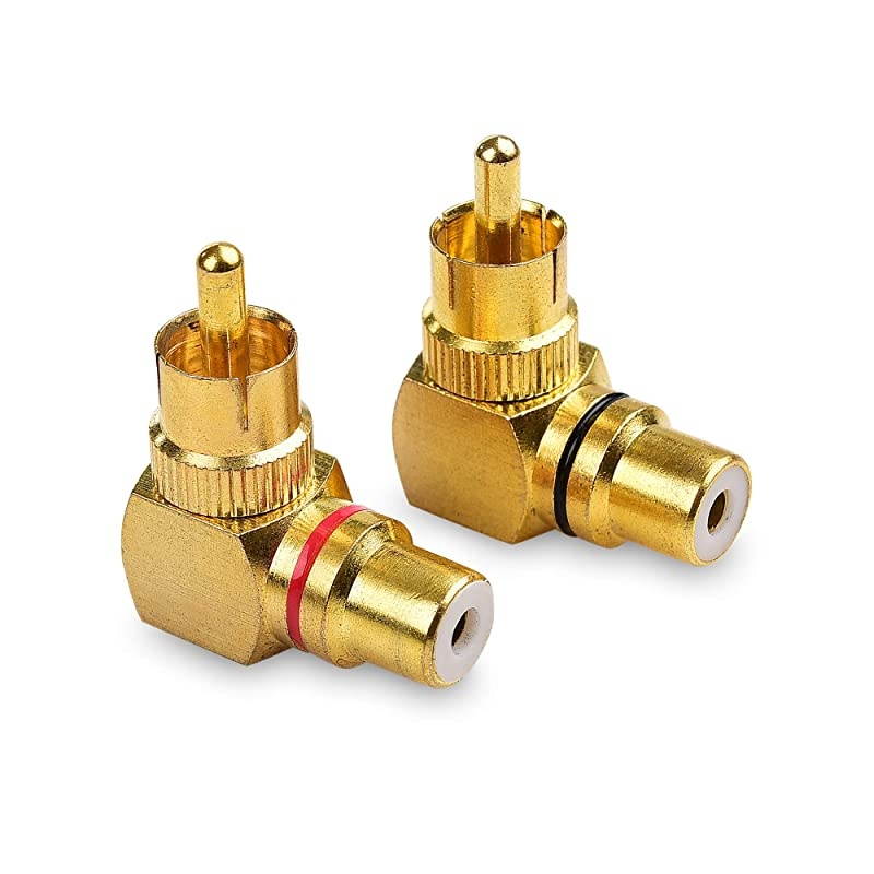 2Pack Right Angle RCA Adapter 90 Degree RCA Adapter