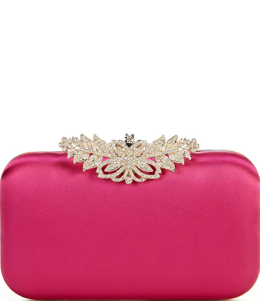 Kate Landry Satin Hinge Minaudiere Clutch Bag