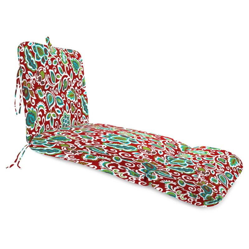 Outdoor Knife Edge Chaise Lounge Cushion In Faxon Rojo  - Jordan Manufacturing