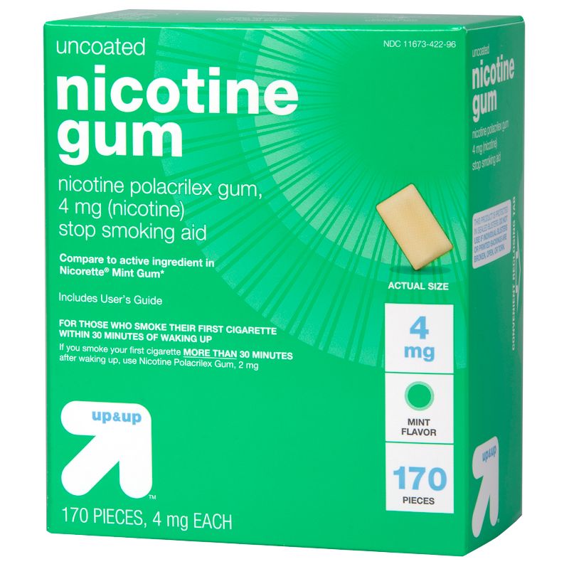 Nicotine 4mg Gum Stop Smoking Aid - Mint Flavor - 170ct - up & up™