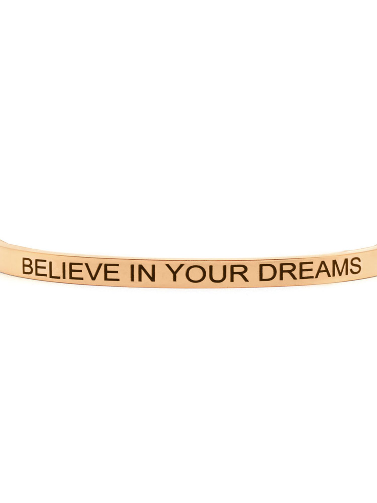 Joker & Witch Believe In Your Dreams Rose Gold Mantra Band Flexible fit Bracelet