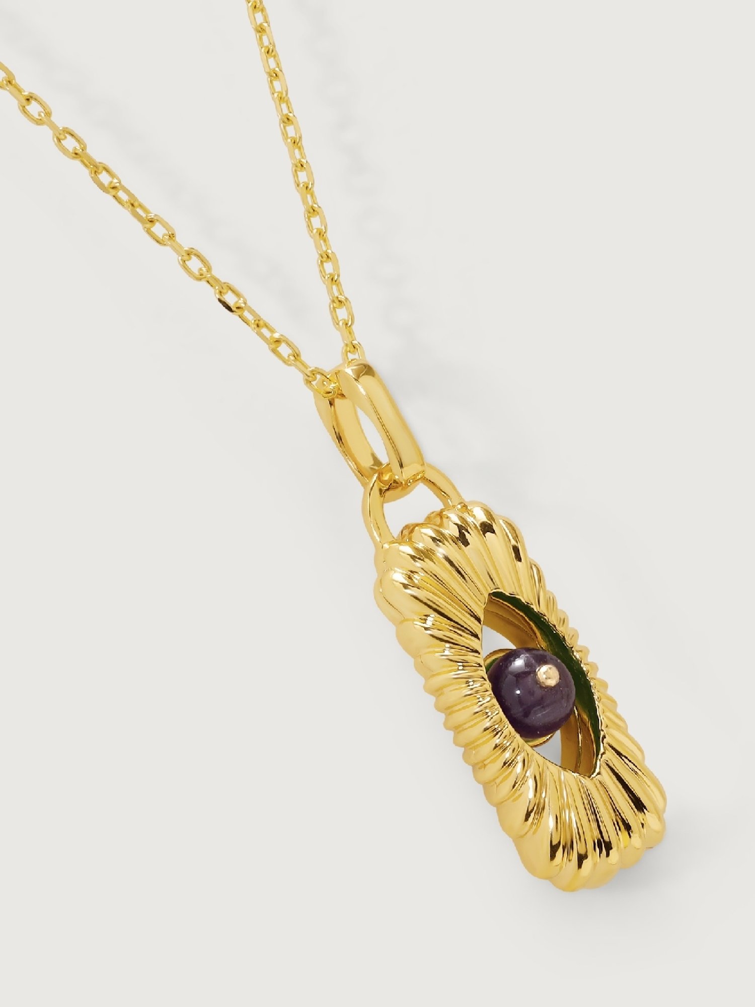 Mia by Tanishq Guardian's Embrace Amethyst 18k Pendant with Chain