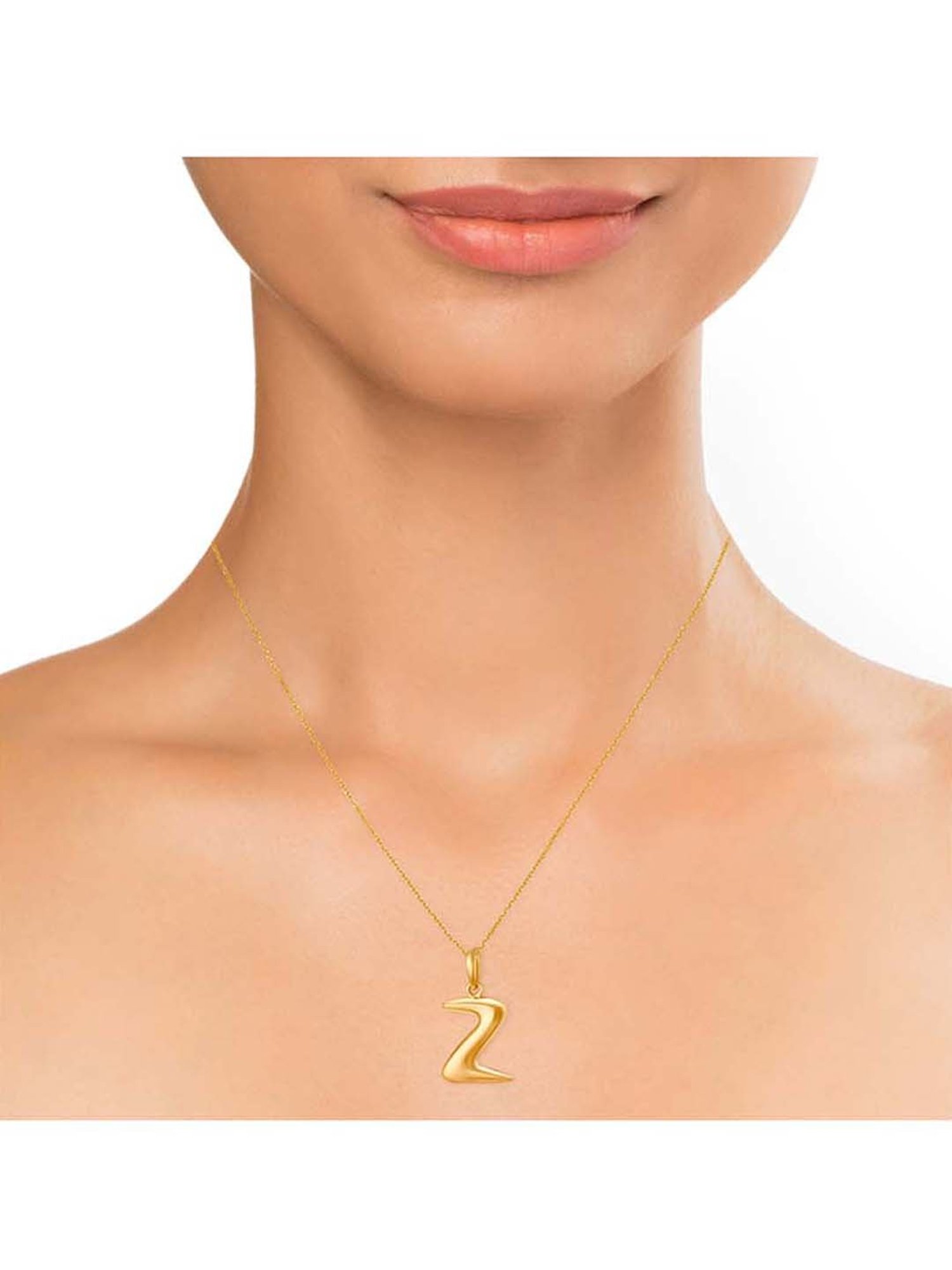 Mia by Tanishq Letter Z 14k Gold Pendant without Chain for Women