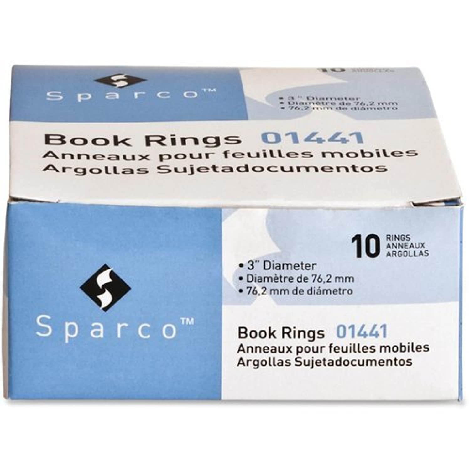 Value Pack of 100 Sparco Book Ring, 3-Inch Diameter, 100 per Box, Silver (SPR01441)