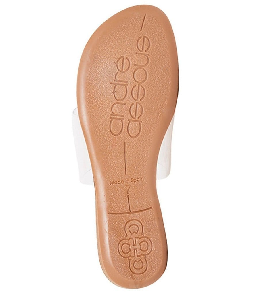 Andre Assous Nadine Raffia Flowers Clear Thong Sandals