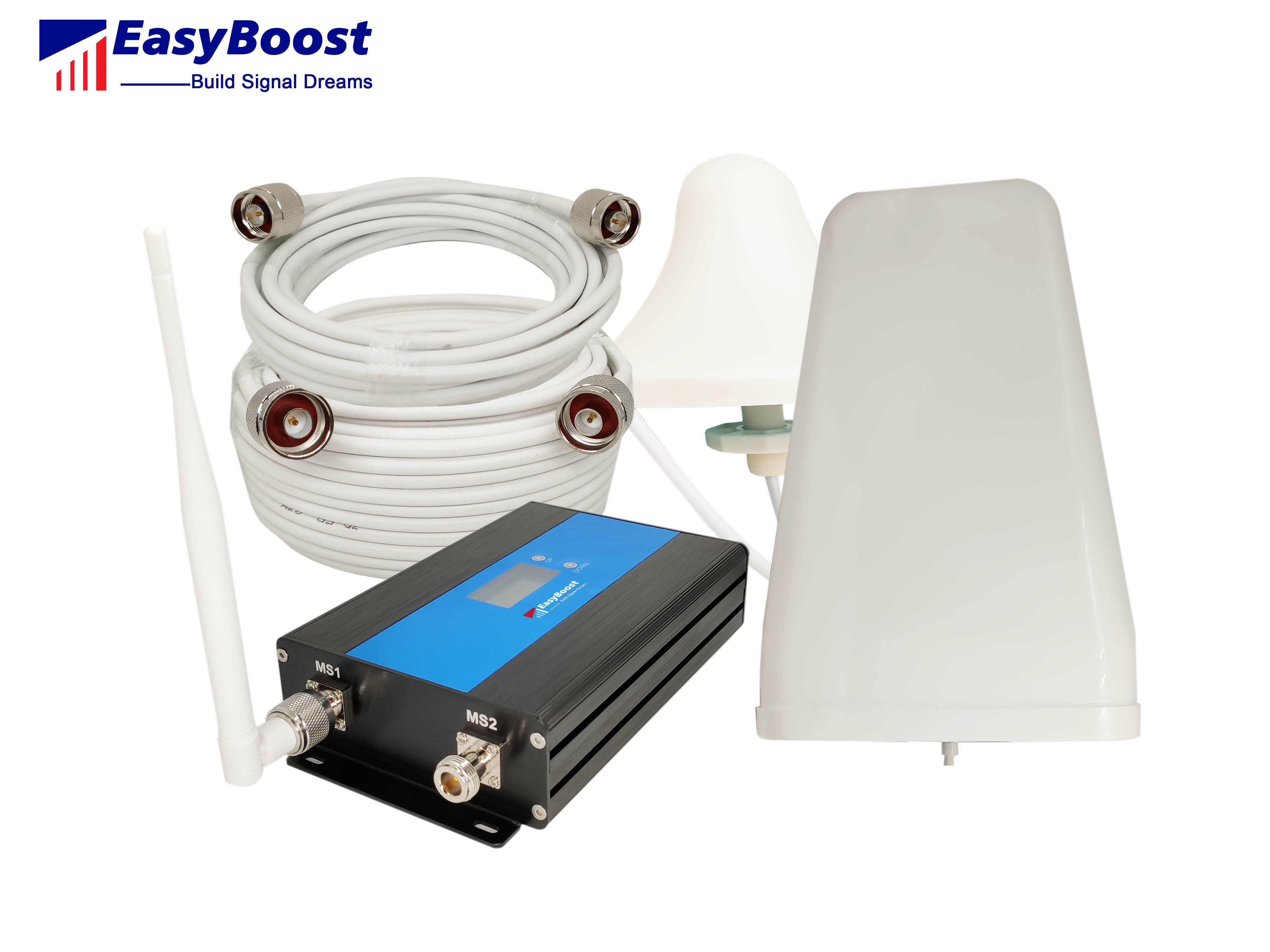 Signal Booster Kit 850/1900MHz Dual Band 70dB Improve Voice And Data 2G+3G coverage 8000 sq ft