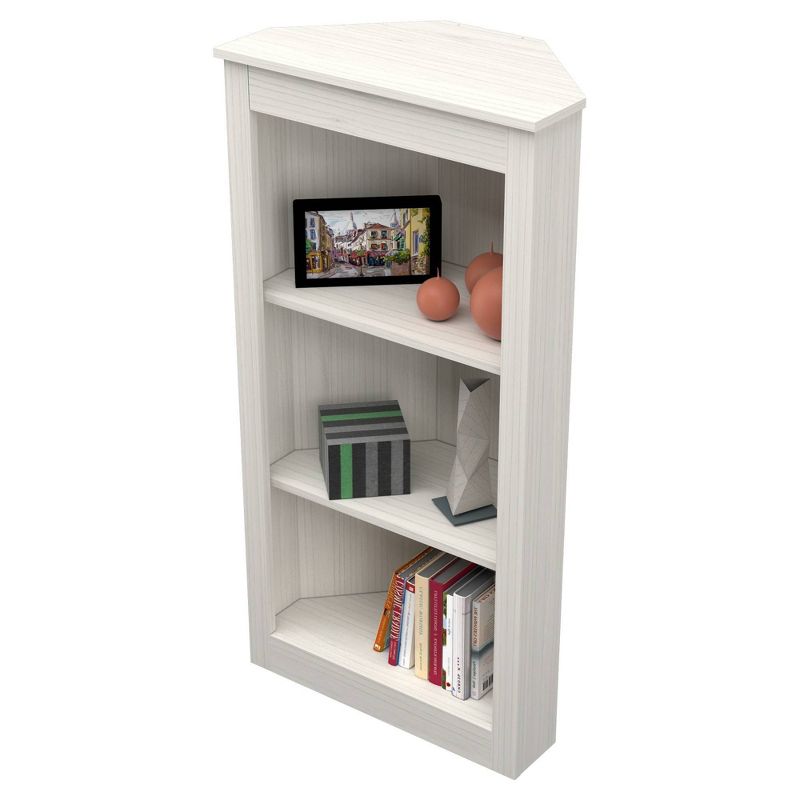 47.2" 3 Level Corner Bookshelf Washed Oak - Inval