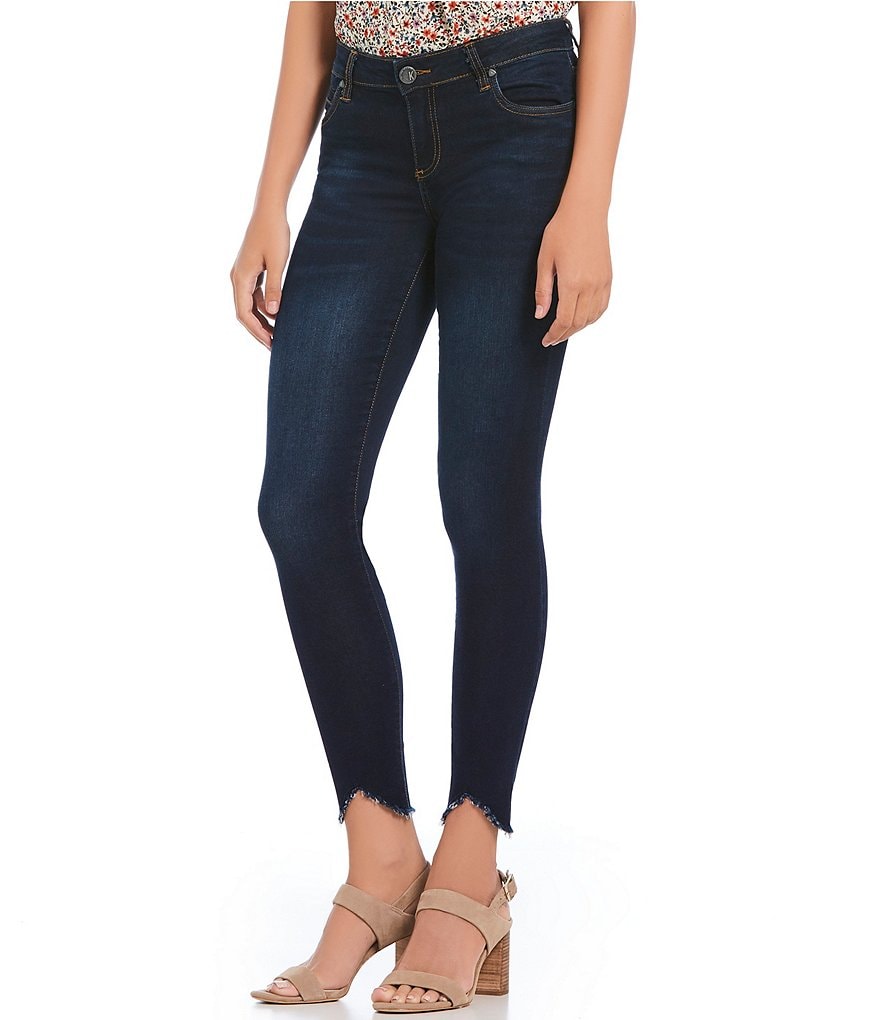KUT from the Kloth Connie Ankle Step Frayed Hem Skinny Jeans