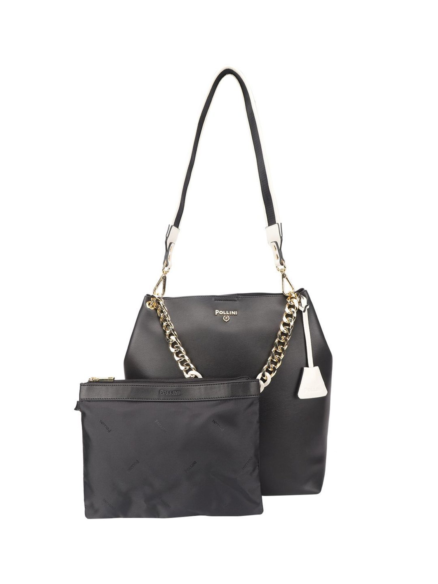 Pollini Black Large Shoulder Bag
