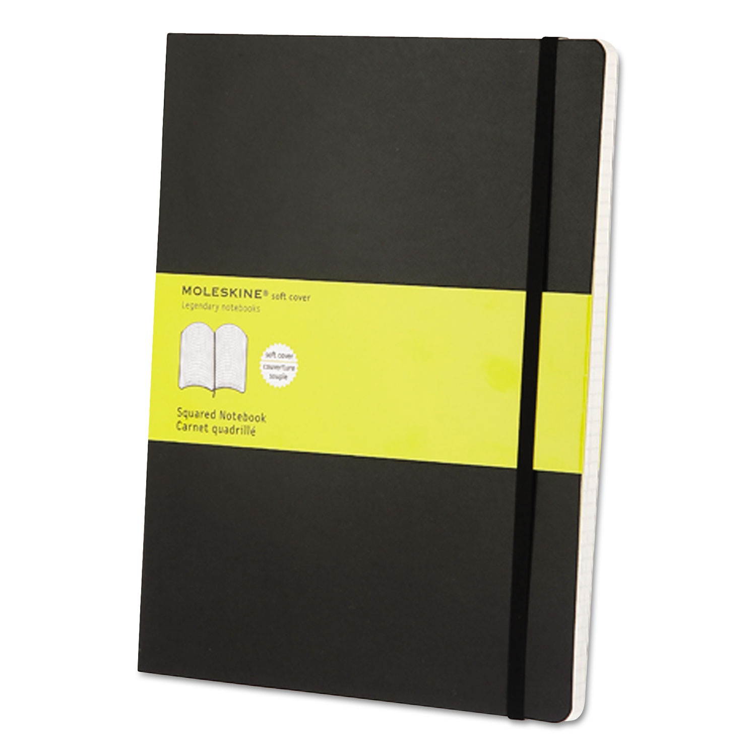 Classic Softcover Notebook, Squared, 10 x 7 1/2, Black Cover, 192 Sheets HBGMSX15