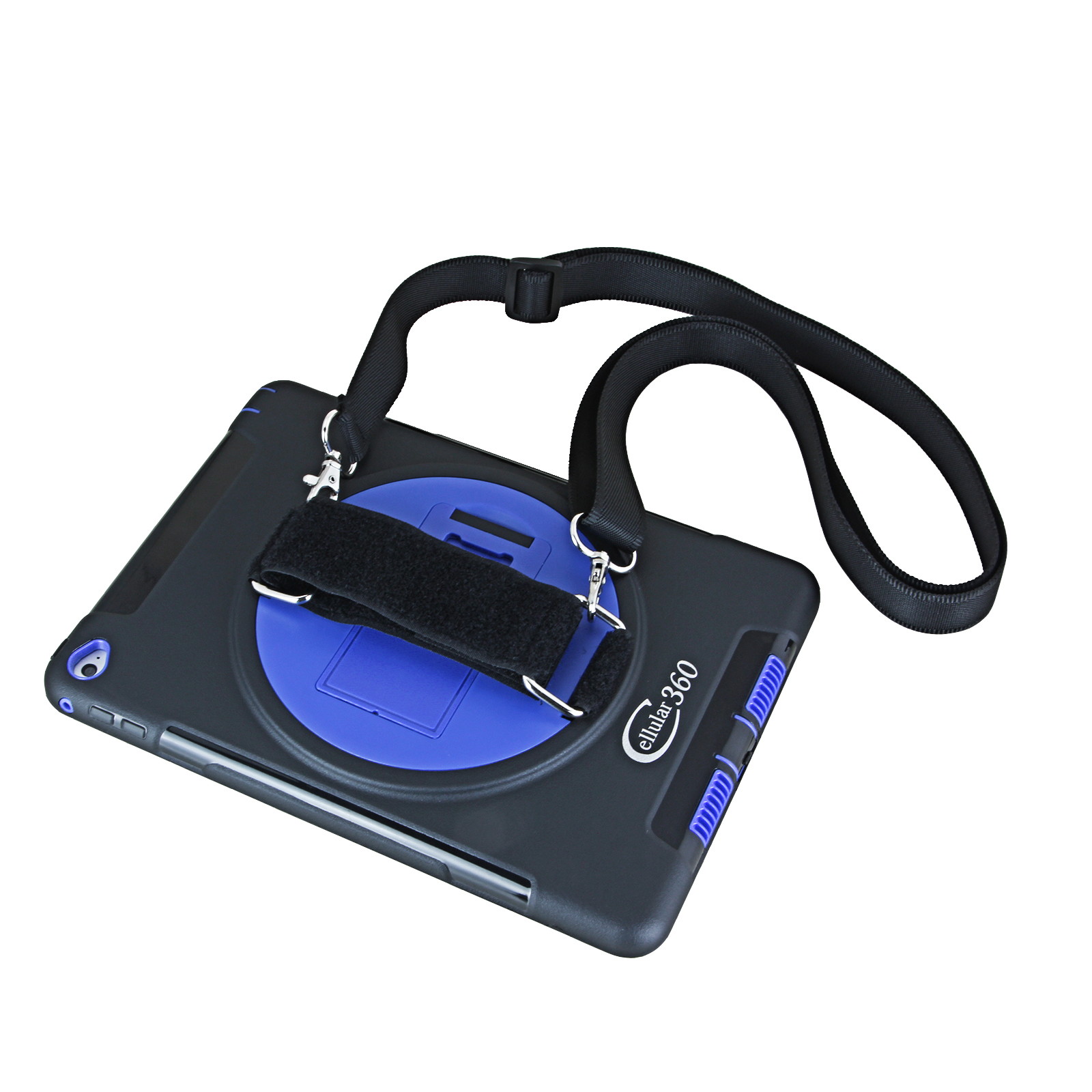 Cellular360 Apple iPad 9.7 2017 2018, iPad 5th Gen., iPad 6th Gen. Shockproof Case with 360 Degrees Rotatable Kickstand, Adjustable Handle and Shoulder Strap