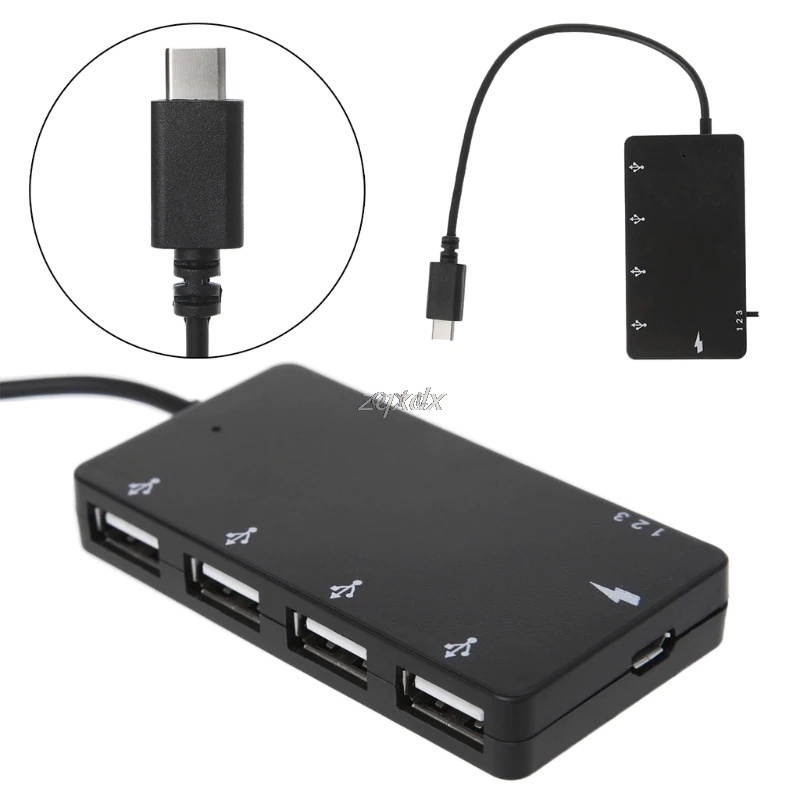 4 Ports USB C HUB OTG High Speed Type C Hub with Phone Stand Type-c USB Splitter for Laptop PC Phone Google USB-C Hub Z09