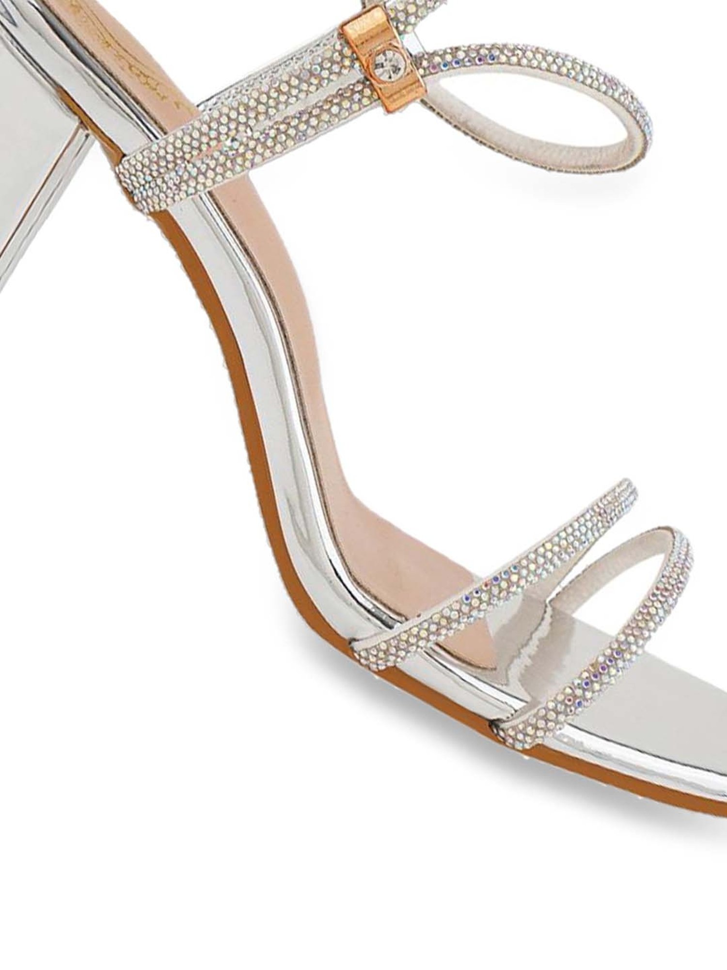 Shoetopia Women's Silver Ankle Strap Sandals