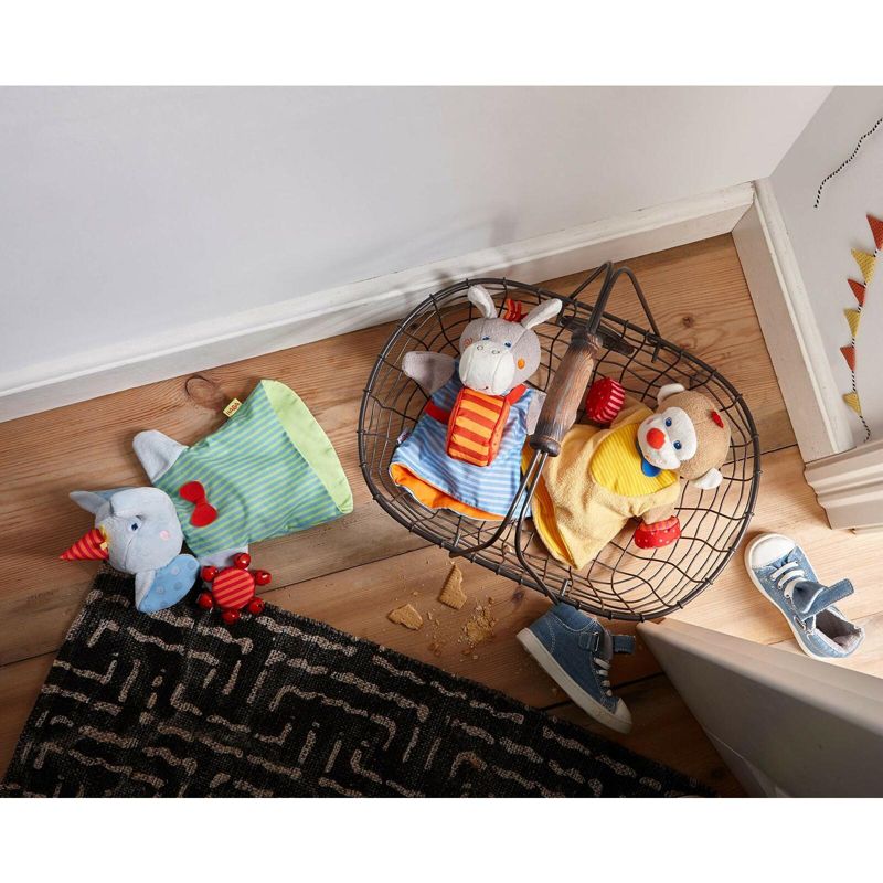 HABA Elephant Musical Glove Puppet with Jingling Tambourine