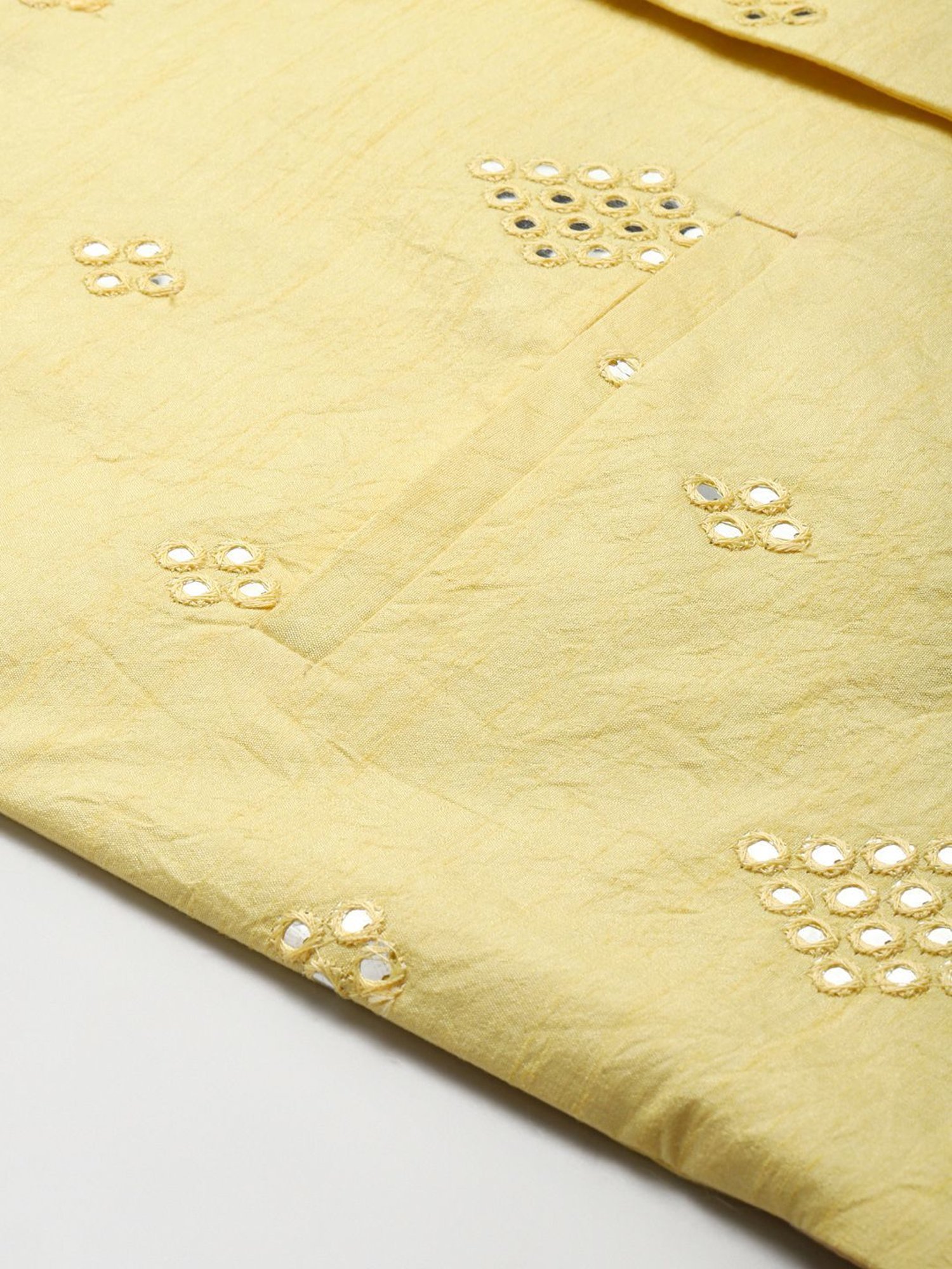 Sojanya Yellow Regular Fit Self Pattern Nehru Jacket