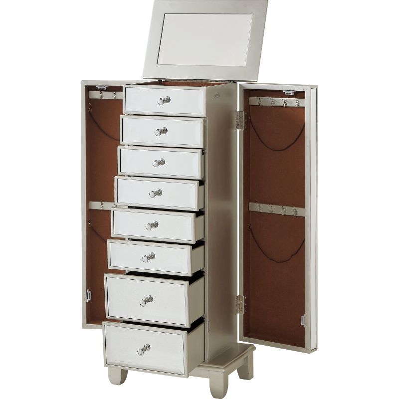 Monroe 2 Door 7 Drawer Jewelry Chest Champagne - Treasure Trove Accents