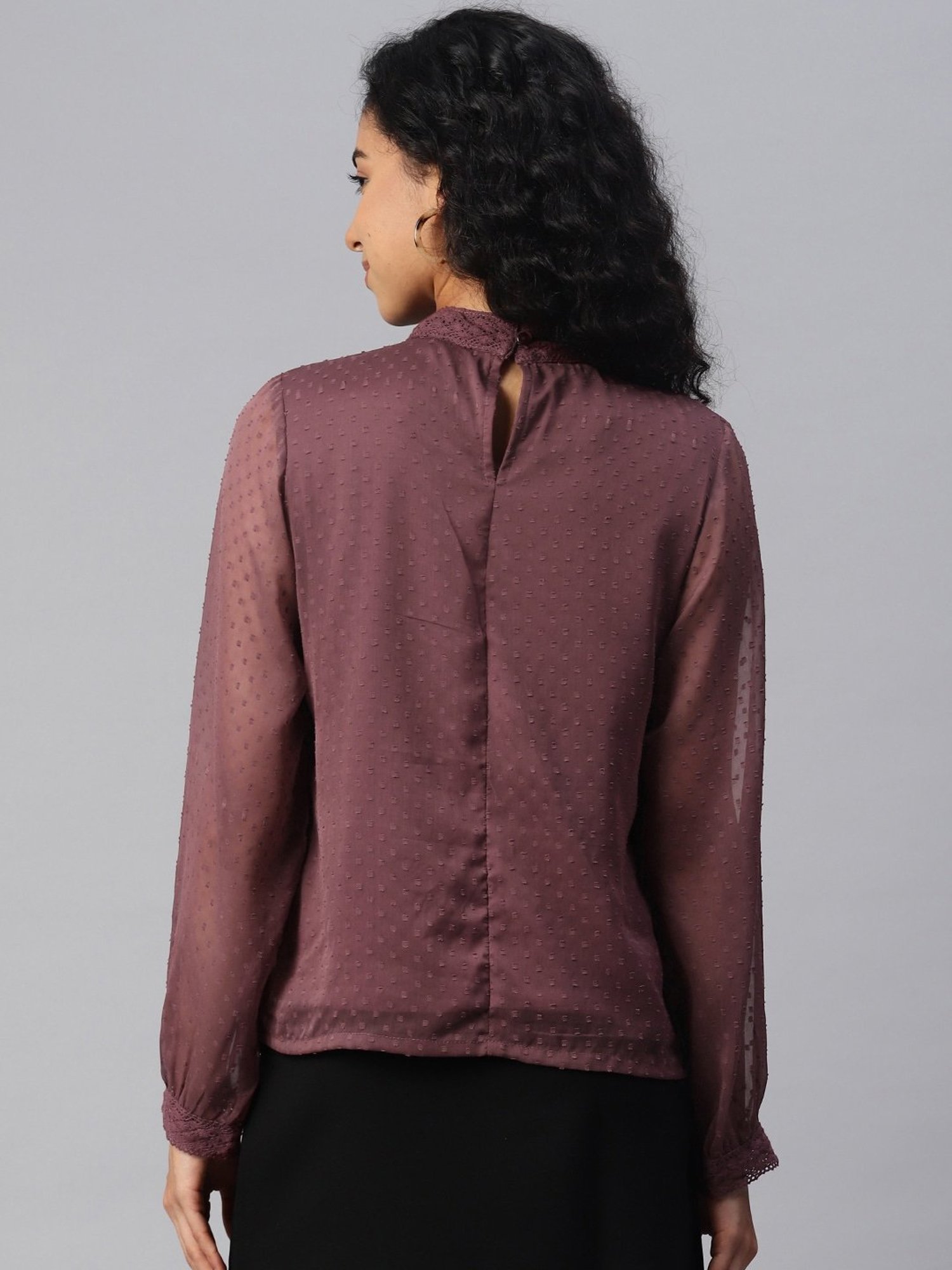 Melon by PlusS Purple Self Pattern Top